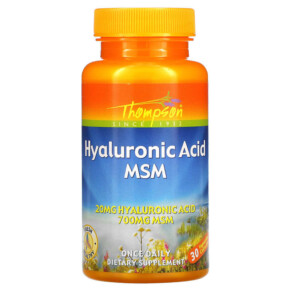 Thompson Hyaluronic Acid MSM 30 Vegetarian Capsules 031315617690