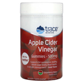 Trace Minerals ® Apple Cider Vinegar Gummies Strawberry Melon 500 mg 60 Gummies 878941005657