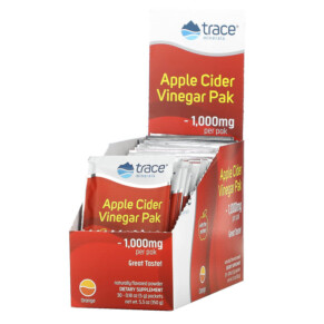 Trace Minerals ® Organic Apple Cider Vinegar Orange 1.000 mg 30 Packets .18 oz (5 g) Each 878941006722
