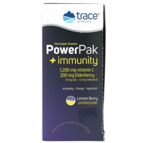 Trace Minerals ® PowerPak + Immunity Lemon Berry 30 Packets 0.19 oz (5.3 g) Each 878941005886