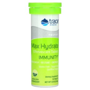 Trace Minerals ® TM Sport Max Hydrate Immunity Effervescent Tablets Lemon Lime 10 Tablets 1.59 oz (45 g) 878941004131