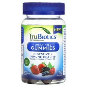 TruBiotics Digestive Immune Health Natural Mixed Berry Sugar-Free 50 Gummies 852870004103