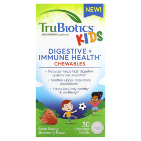 TruBiotics Kids Digestive + Immune Health Chewables Strawberry 30 Chewable Tablets 852870004134