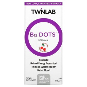Twinlab B12 Dots Cherry 500 mcg 100 Tablets 027434006088