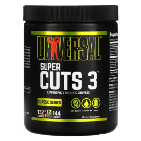 Universal Nutrition Classic Series Super Cuts 3 Lipotropic & Diuretic Complex 144 Tablets 039442060624