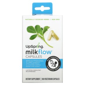 UpSpring Milkflow With Fenugreek + Blessed Thistle 100 Vegetarian Capsules 859188006942