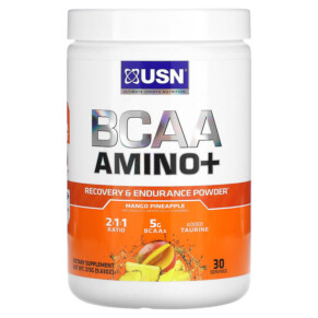 USN BCAA Amino+ Recovery & Endurance Powder Mango Pineapple 9.63 oz (273 g) 6009544945130