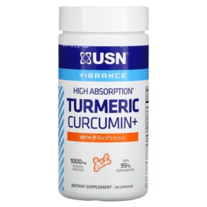 USN High Absorption Turmeric Curcumin+ with BioPerine 500 mg 60 Capsules 6009544938736