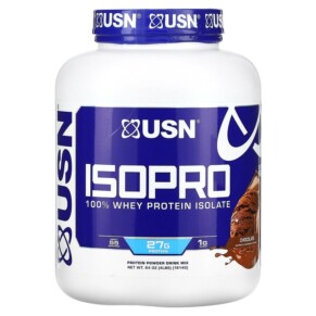 USN IsoPro 100% Whey Protein Isolate Chocolate 4 lbs (1.814 g) 6009544946274