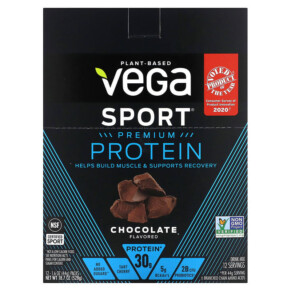 Vega Sport Plant-Based Premium Protein Chocolate 12 Pack 1.6 oz (44 g) Each 838766008660