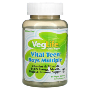 VegLife Vital Teen Boys Multiple 60 Vegan Capsules 076280984330