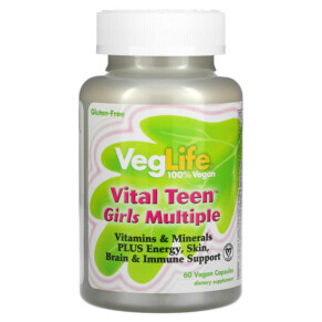 VegLife Vital Teen Girls Multiple 60 Vegan Capsules 076280444148