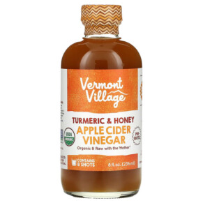 Vermont Village Apple Cider Vinegar Turmeric & Honey 8 fl oz (236 ml) 084648148034