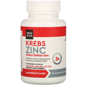 Vibrant Health Krebs Zinc 60 Vegetable Capsules 074306800251