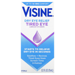 Visine Dry Eye Relief Lubricant Eye Drops Tired Eye 1/2 fl oz (15 ml) 312547493093