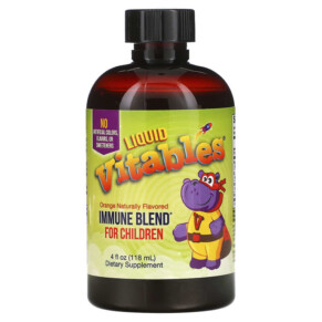 Vitables Liquid Immune Blend for Children No Alcohol Orange Flavor 4 fl oz (118 ml) 898220014378