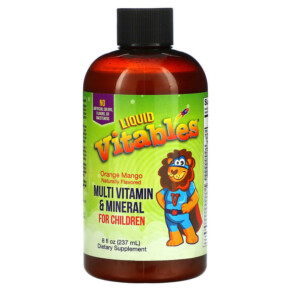Vitables Liquid Multivitamin & Mineral for Children No Alcohol Orange Mango Flavor 8 fl oz (237 ml) 898220014699