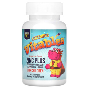 Vitables Zinc Plus for Children Tangerine Flavor 90 Lozenges 898220014545