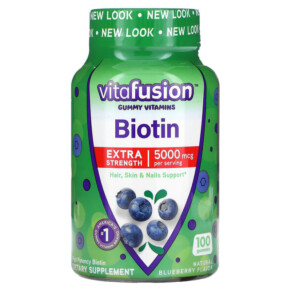 VitaFusion Biotin Extra Strength Natural Blueberry 2.500 mcg 100 Gummies 027917000268