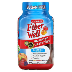 VitaFusion Fiber Well Peach Strawberry Berry 90 Gummies 027917018904