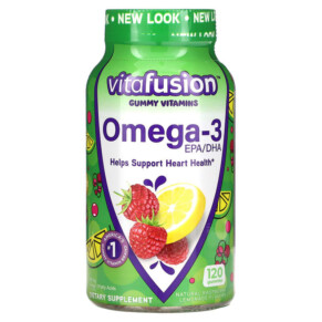 VitaFusion Omega-3 EPA/DHA Raspberry Lemonade 120 Gummies 027917017235