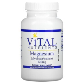 Vital Nutrients Magnesium 120 mg 100 Vegetarian Capsules 693465306116