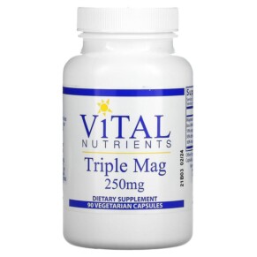 Vital Nutrients Triple Mag 250 mg 90 Vegetarian Capsules 693465309117
