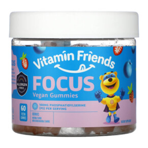 Vitamin Friends Focus Vegan Gummies Berries 60 Pectin Gummies 852386008008