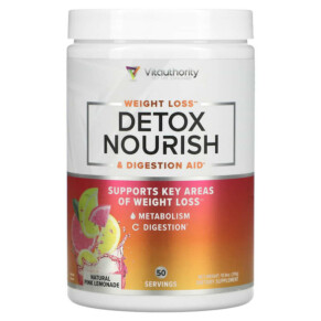 Vitauthority Detox Nourish Weight Loss & Digestion Aid Natural Pink Lemonade 10.9 oz (310 g) 856360008466