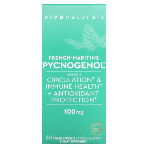 Viva Naturals French-Maritime Pycnogenol 100 mg 60 Veggie Capsules 753940520359
