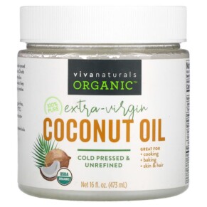 Viva Naturals Organic Extra-Virgin Coconut Oil 16 fl oz (473 ml) 632930605811