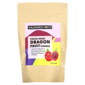 Wilderness Poets LLC Freeze Dried Dragon Fruit Powder Pink Pitaya 12 oz (340 g) 850028415061