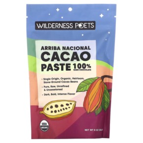 Wilderness Poets LLC Organic Arriba Nacional Cacao Paste Dark Chocolate 8 oz (226 g) 891617002644