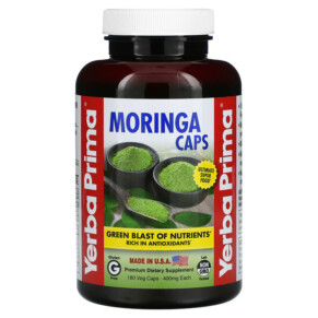 Yerba Prima Moringa Caps 400 mg 180 Veg Caps 046352006901
