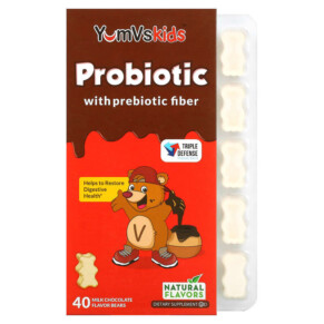 Yum-Vs Probiotic with Prebiotic Fiber Milk Chocolate 40 Bears 899105001643