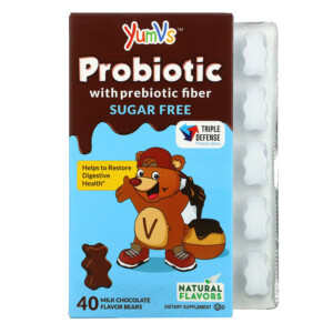 Yum-Vs Probiotic with Prebiotic Fiber Milk Chocolate Sugar-Free 40 Bears 899105001605