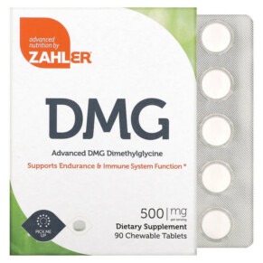 Zahler Advanced DMG Dimethylglycine 500 mg 90 Chewable Tablets 848998080938