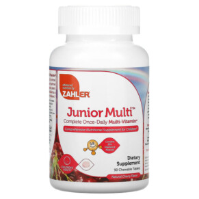 Zahler Junior Multi Complete Once-Daily Multi-Vitamin Natural Cherry 90 Chewable Tablets 848998080471