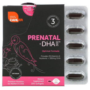Zahler Prenatal + DHA 300 Optimal Formula 180 Softgels 848998081836