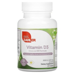 Zahler Vitamin D3 Advanced D3 Formula 125 mcg (5.000 IU) 120 Softgels 848998000424