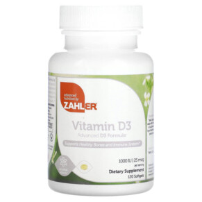Zahler Vitamin D3 Advanced D3 Formula 25 mcg (1.000 IU) 120 Softgels 848998080549