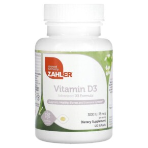 Zahler Vitamin D3 Advanced D3 Formula 75 mcg (3.000 IU) 120 Softgels 848998000387