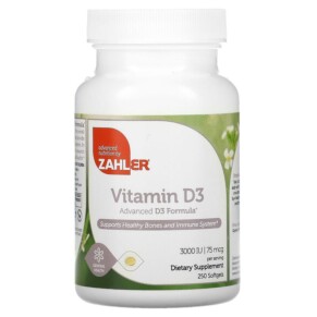 Zahler Vitamin D3 Advanced D3 Formula 75 mcg (3.000 IU) 250 Softgels 848998000400