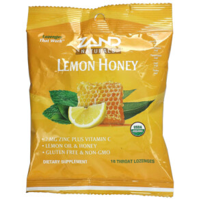 Zand Naturals Organic Lemon Honey 18 Throat Lozenges 041954000074