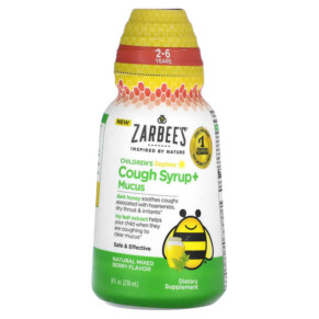 Zarbee's Children's Daytime Cough Syrup + Mucus 2-6 Years Natural Mixed Berry 8 fl oz (236 ml) 300450664051