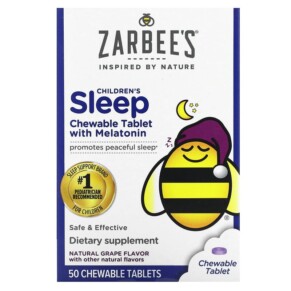 Zarbee's Children's Sleep with Melatonin For Children 3 Years + Natural Grape 50 Chewable Tablets 858438005582