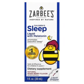 Zarbee's Childrens Sleep Liquid with Melatonin For Children 3 Years + Natural Mixed Berry 1 fl oz (30 ml) 858438005711