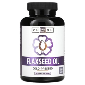 Zhou Nutrition Flaxseed Oil Cold-Pressed 100 Softgels 859805006119
