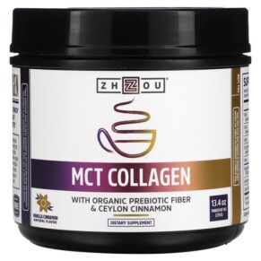 Zhou Nutrition MCT Collagen Vanilla Cinnamon 13.4 oz (379 g) 669191494779