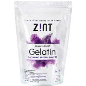 Zint Thickening Protein Powder Gelatin Grass-Fed Beef 16 oz (454 g) 817516022019